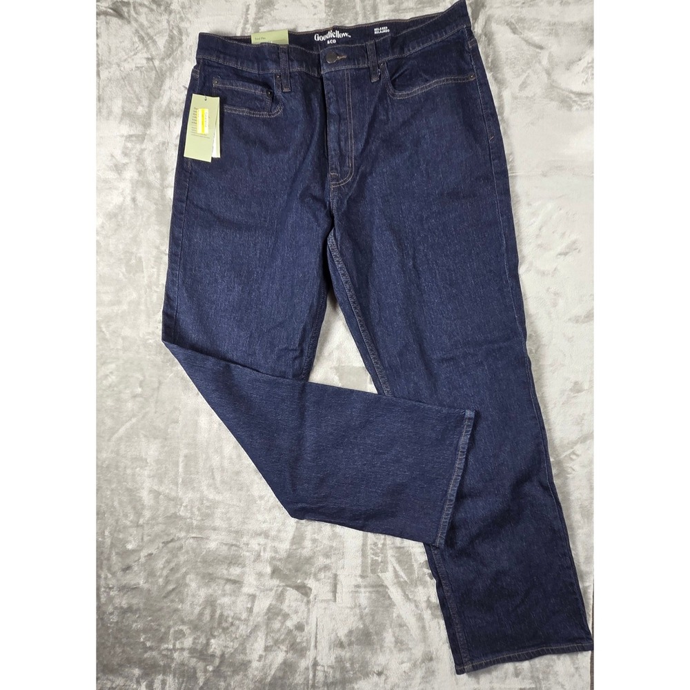 Goodfellow & Co Relaxed Fit Dark Wash Total Flex Mens Jeans 36x32 NWT